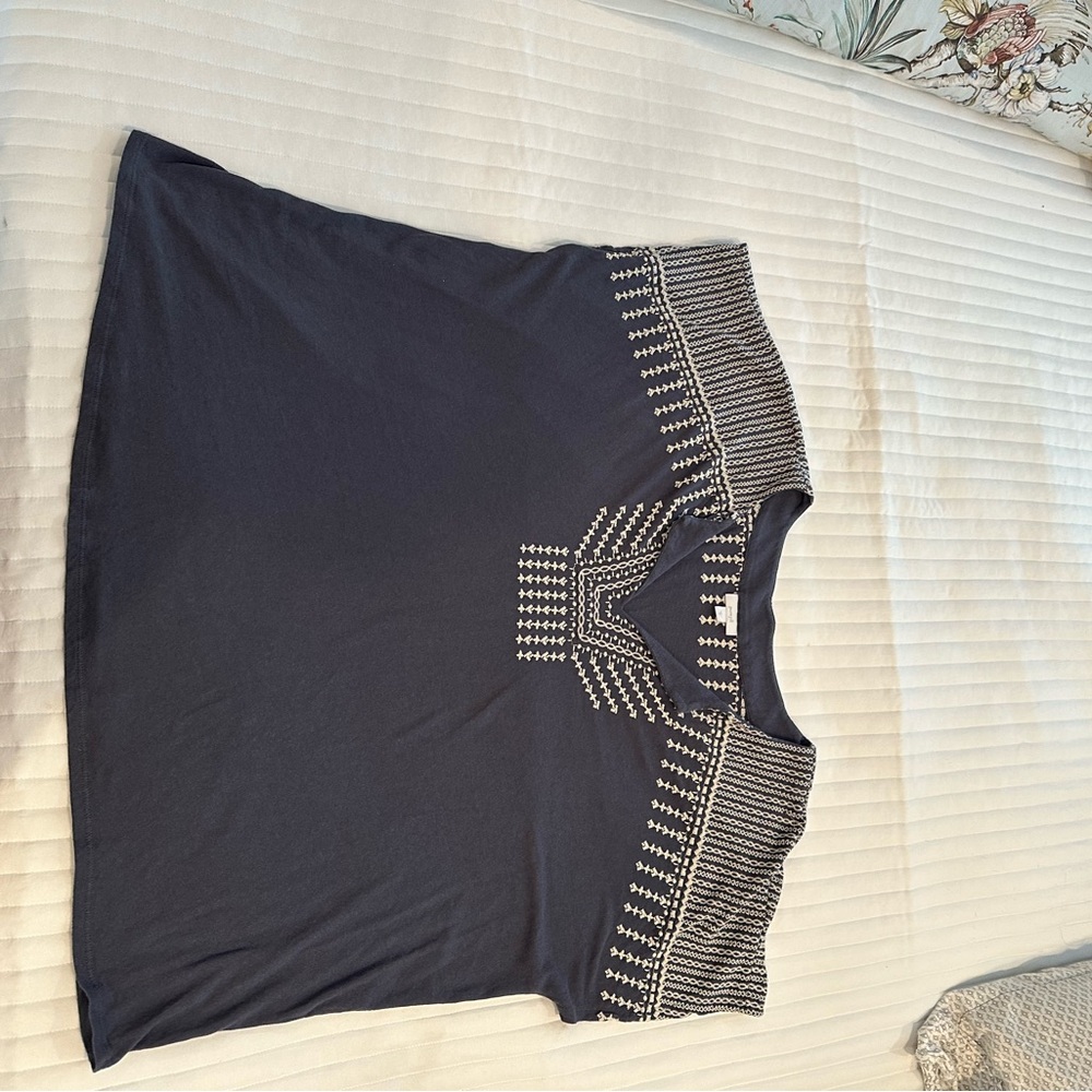 J. Jill Midnight Blue Top with White Detailing